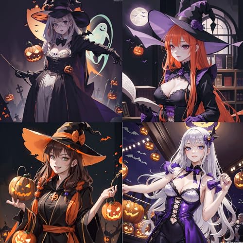 ハロウィンパーティーと魔女(イラスト集 158枚) Kawaii AI Girls