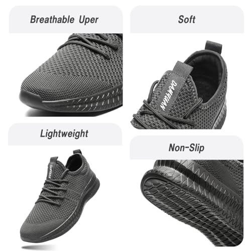 Image of Men Non-Slip Work Shoes Tennis Gym Sneakers Breathable Slip Resistant Lightweight and Comfortable for All-Day Wear Sports and Walking