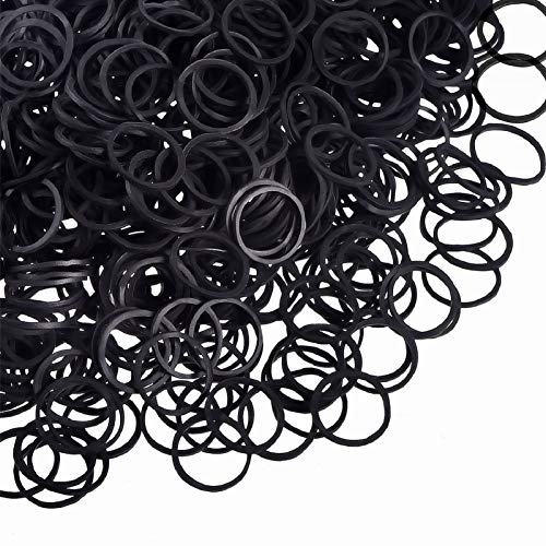 1200 Pack Mini Rubber Bands, Premium Elastic Bands Non-Slip Small Hair Ties for Toddlers, Kids, Audits, Ponytails and Braids - Black