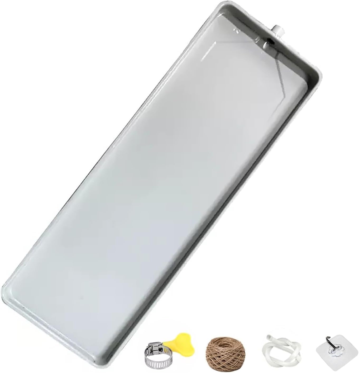 DECAKE Air Conditioning Drain Tray, Universal Ac Condensate Drip Pan Kit, Galvanized Iron with Tubing, for Conditioner Systems(81x24cm/32x9in)
