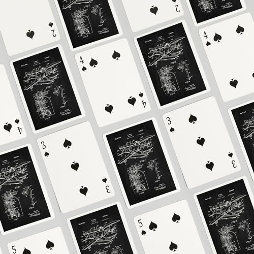 Lantern Press Blackboard Patent Helicopter naipes poker miniatura 4