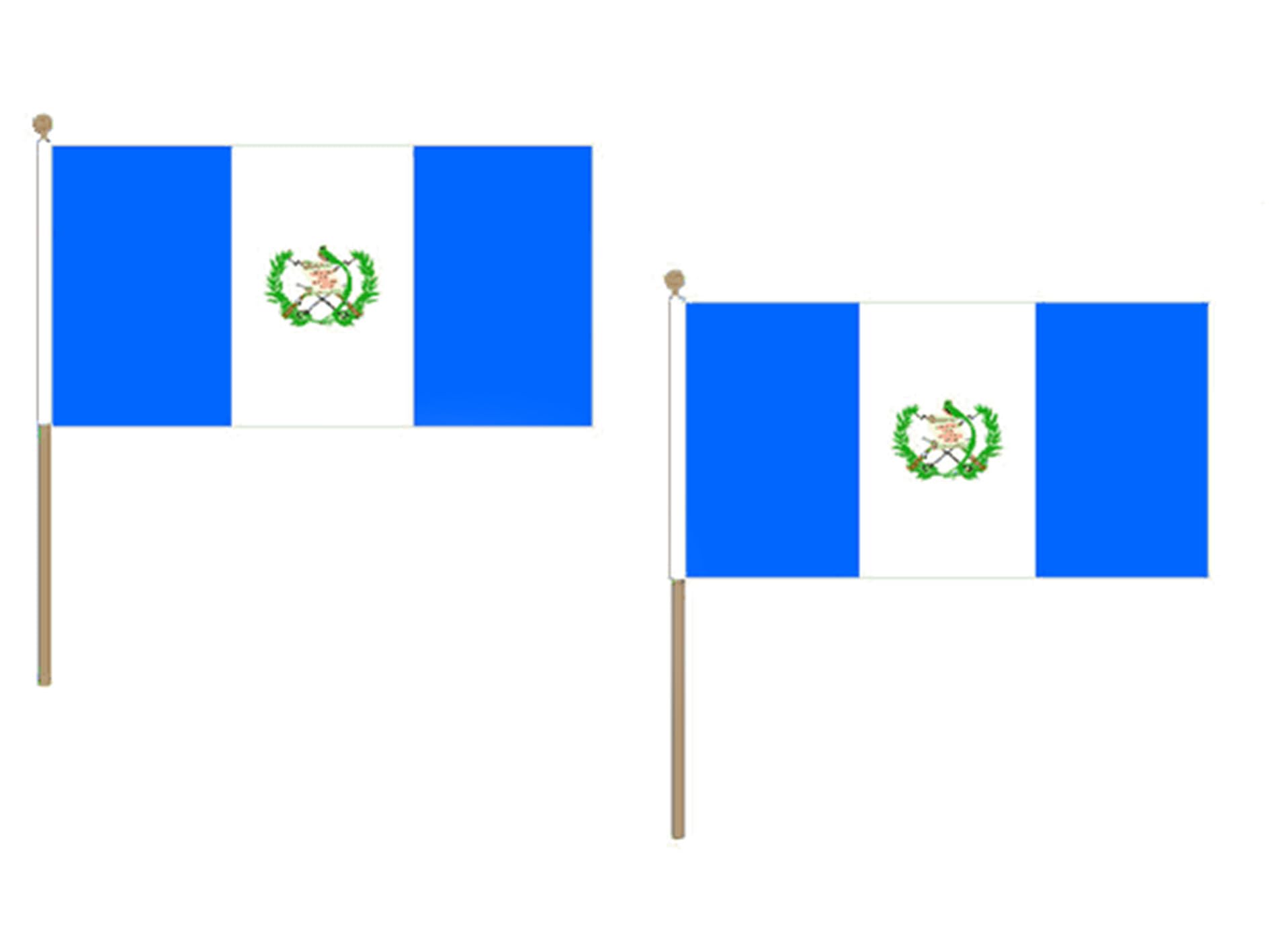 Drapeau Guatemala 45x30cm avec hampe en bois pour événements lot de 10 AZ FLAG
