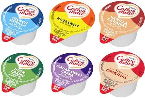 6 Flavor Liquid Creamer Singles, 180 Count Variety Pack