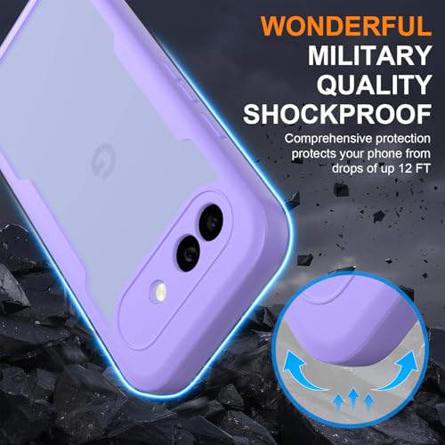 KJYLPO Funda para Google Pixel 10A, 360 Grados Integrada Pantalla y Protector Antigolpes Case Rugged Doble Protección - Morado - imagen 4