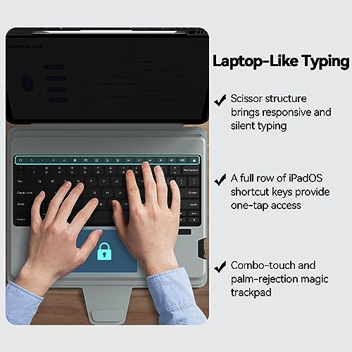 Nillkin iPad Air 11 inch Case with Keyboard(M3/2025,M2/2024) 180° Adjustatable Stand - Image 4