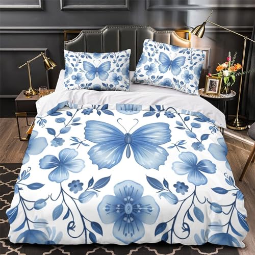 Parure de lit fleurs 3D housse de couette microfibre 200x200cm avec fermeture éclair - 4