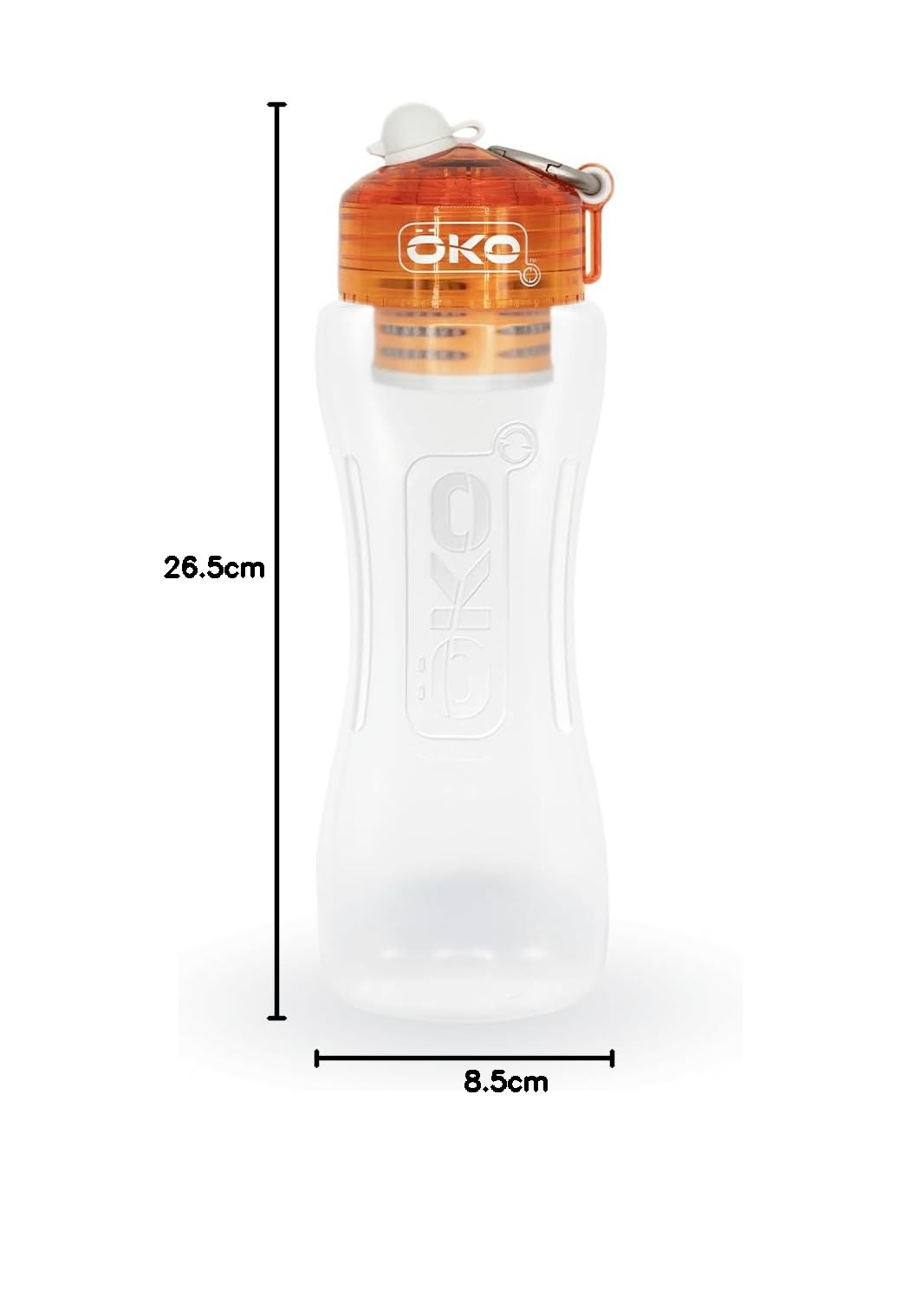 ÖKO Gourde filtrante orange 1 litre pour rendre saine l'eau non potable et ôter virus, pesticides, bactéries, protozoaires, chlore, herbicides, PFAS, plomb, fluor, micro plastiques…