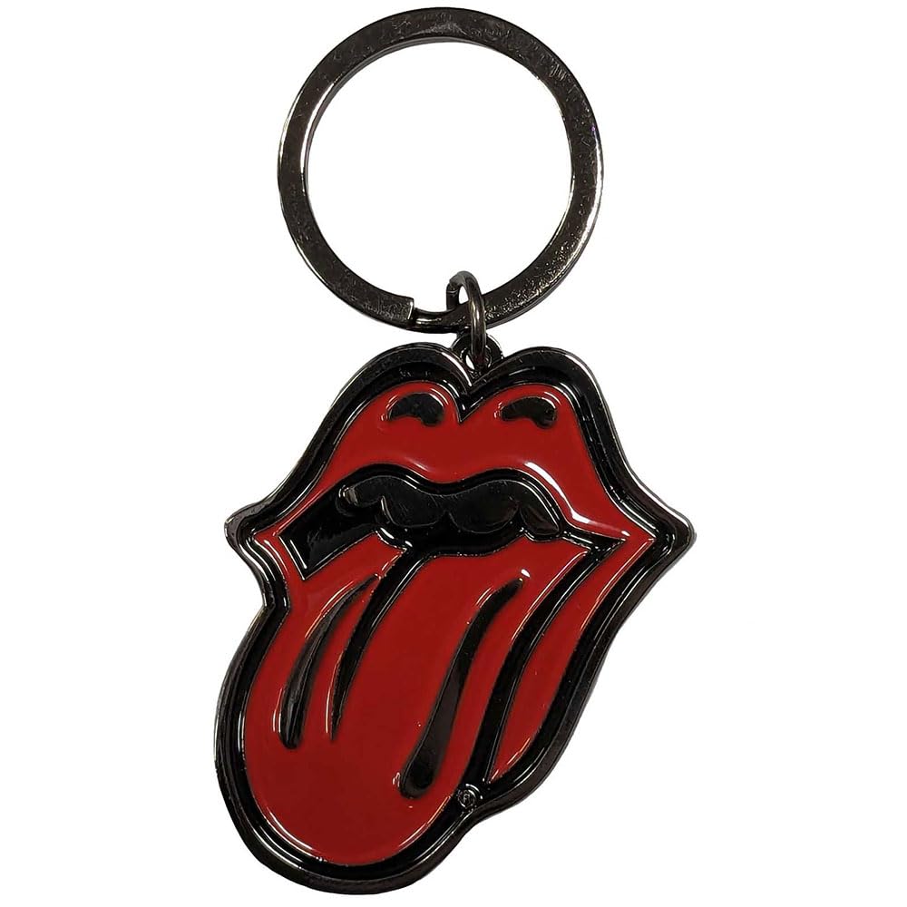Rock Off Officially Licensed Products Unisex Black The Rolling Stones Classic Tongue Keyring