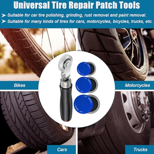 Image of 60+1PCS Tire Patches Kit, Heavy-Duty Tire Roller Kit Repair Buffing Wheel / 60PCS Repair Patch Plug Tool for Car Wheel