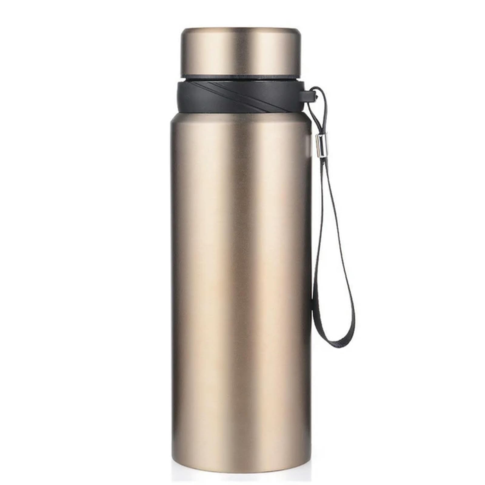 Taza Botella De Agua Térmica Botella De Agua Termo para Matraces De Vacío De Agua Botella De Acero Inoxidable-750 Ml-Dorado