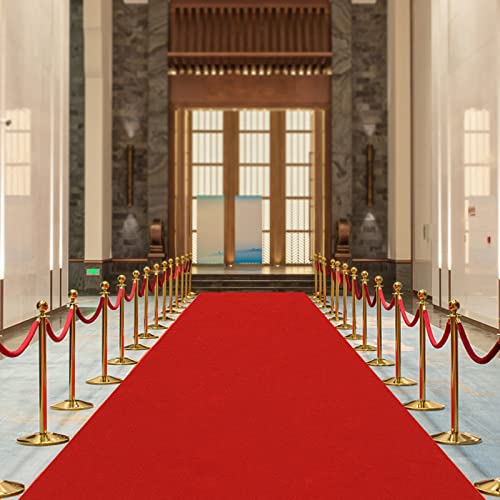 Red Carpet Runner for Party, 360GSM Red Aisle Runner, 3x33Ft Non-Slip Runway Rug?Red Runway Rug for Wedding Ceremony Movie Theme Party Proposal Decorations