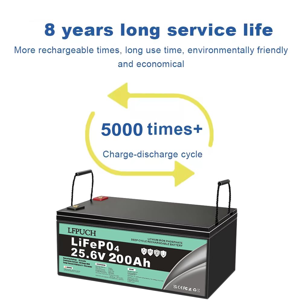 Leisure batteria，Batteria LiFePO4 24V 200Ah,Batteria al litio-ferro-fosfato