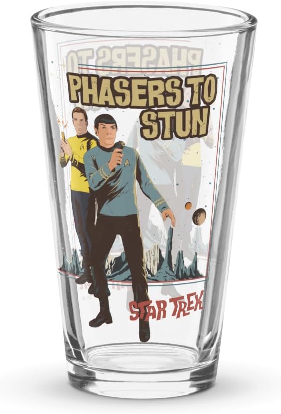 Star Trek: The Original Series Phasers To Stun Shaker Pint Glass - Officially Licensed