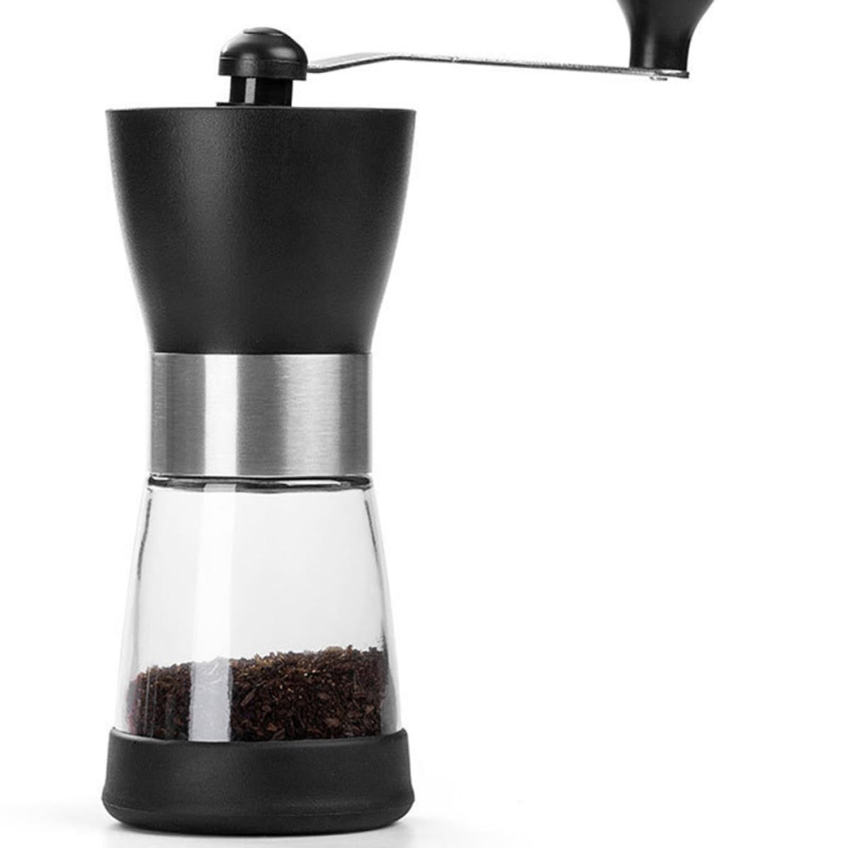 Molinillo de Café y Manual Portátil Recipiente de Sellado, Acero Inoxidable Cerámica Fácil de Desmontar y Ecológico Adecuado para Cocina y