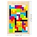 Wooden Puzzle 40Pcs Colorful Tangram Brain Block Intelligence Puzzle Toy Tangram Jigsaw for Preschool Children Playing