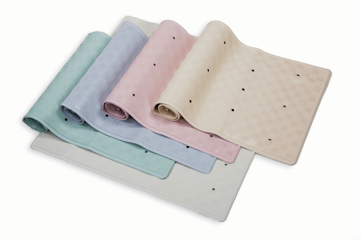 Blue Canyon Pink Nonslip Antibacterial Rubber Shower Mats, Quick Dry Bathmat For Shower With Suction Pads & Drain Holes, Mould Resistant Bathroom Accessory, Durable Bath Rug Runner 53X53 Cm –