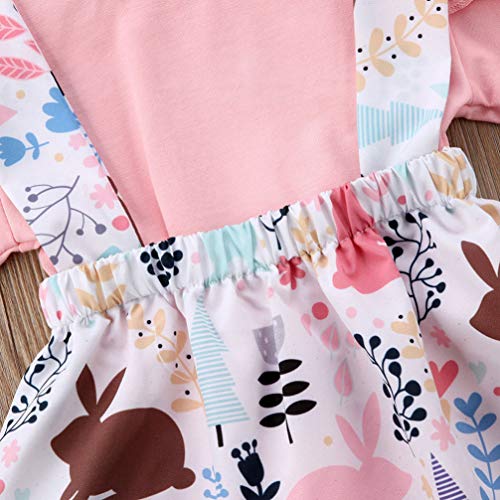 Conjunto de roupas para meninas da Páscoa com estampa floral e design de coelhinho da FENICAL (adequ