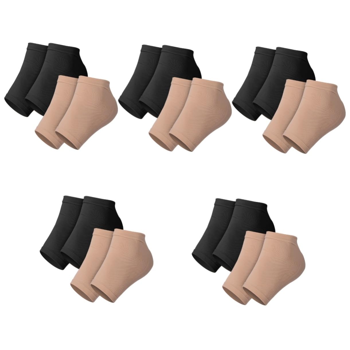 minkissy 5sets Replaceable Heel Socks for Dry Skin Breathable Foot Support Elastic Heel Protectors for Outdoor Wear 2pairs*5