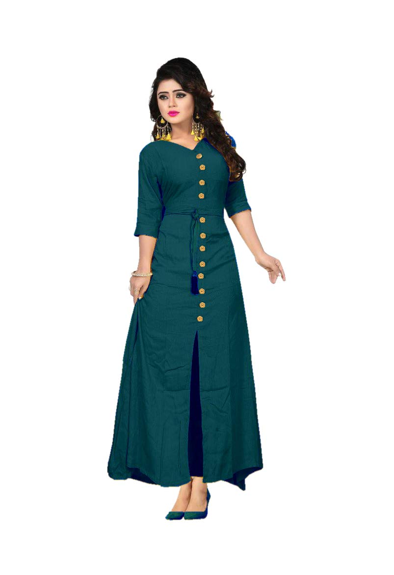 VISVA DESIGNER Women's Rayon Regular Kurti