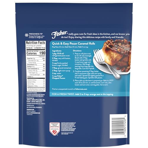 Image of Fisher Unsalted Raw Chopped Pecans, 24 oz, Non-GMO Vegan Baking Nut Pieces
