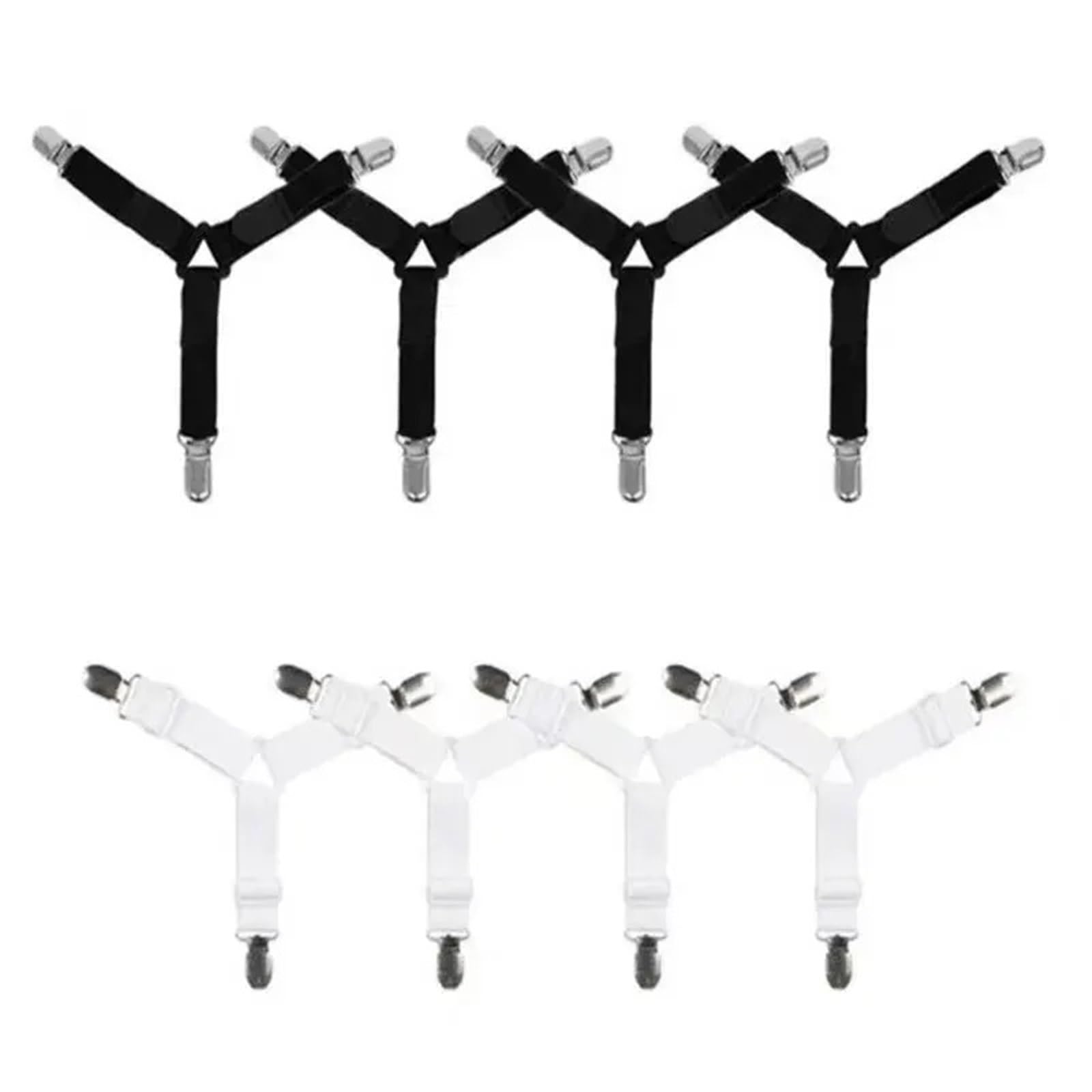 Gbrcen Mattress Straps 20PCS Triangle Bed Sheet Holders Fitted Sheet Clips Adjustable Sheet Suspenders Mattress Gripper Clips for Bed Mattress Cover for Bedding(White)