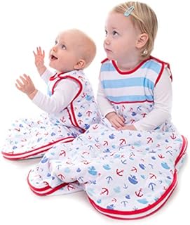Snoozebag Baby Sleeping Bag Boats and Anchors 100% Cotton 2.5 Tog Unisex Nursery Side Zip (18-36 Months)