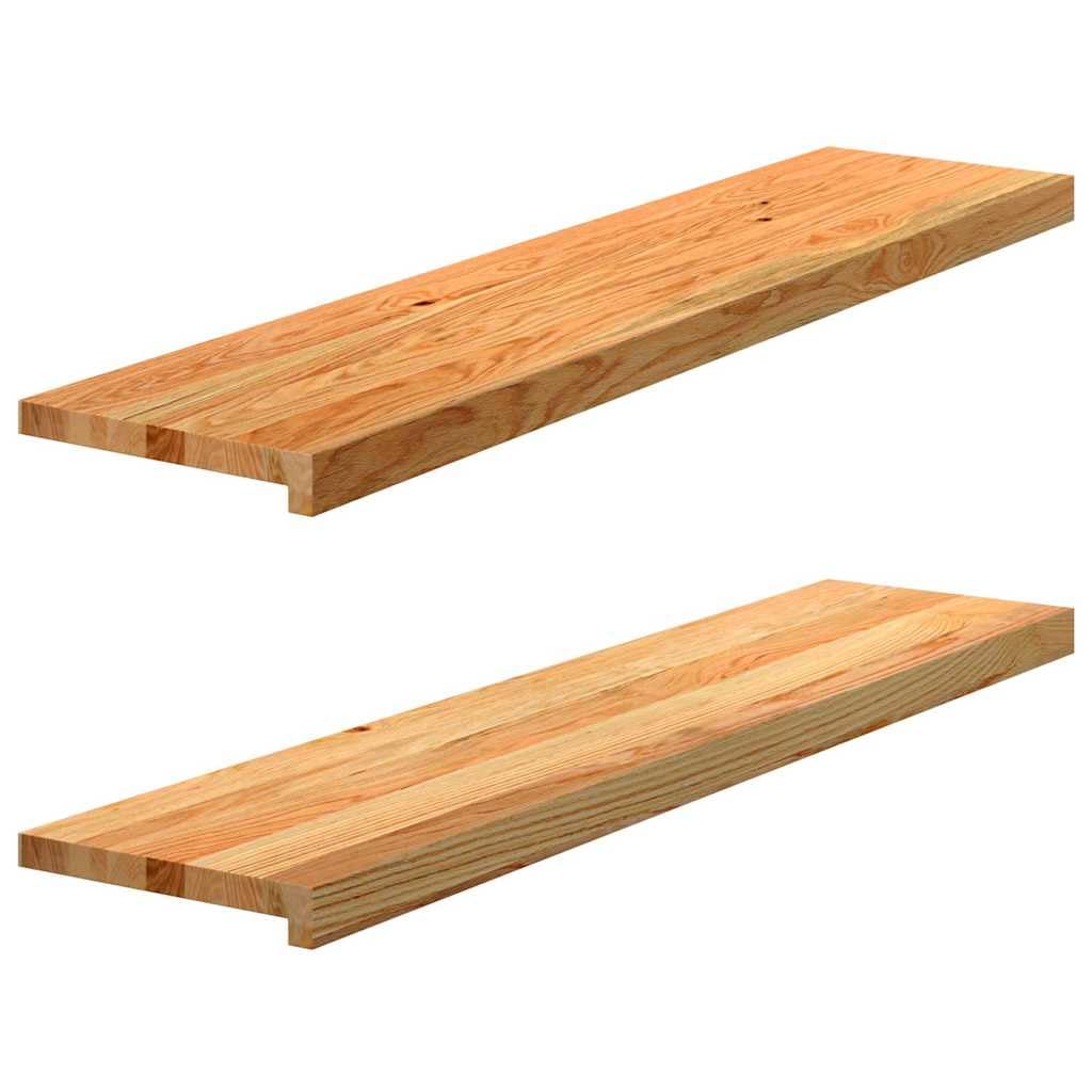 vidaXL Davanzali 2 pz Marrone Chiaro 110x25x2cm Legno Massello Rovere, Bordo della Finestra, davanzale della Finestra in Quercia, davanzale in Legno