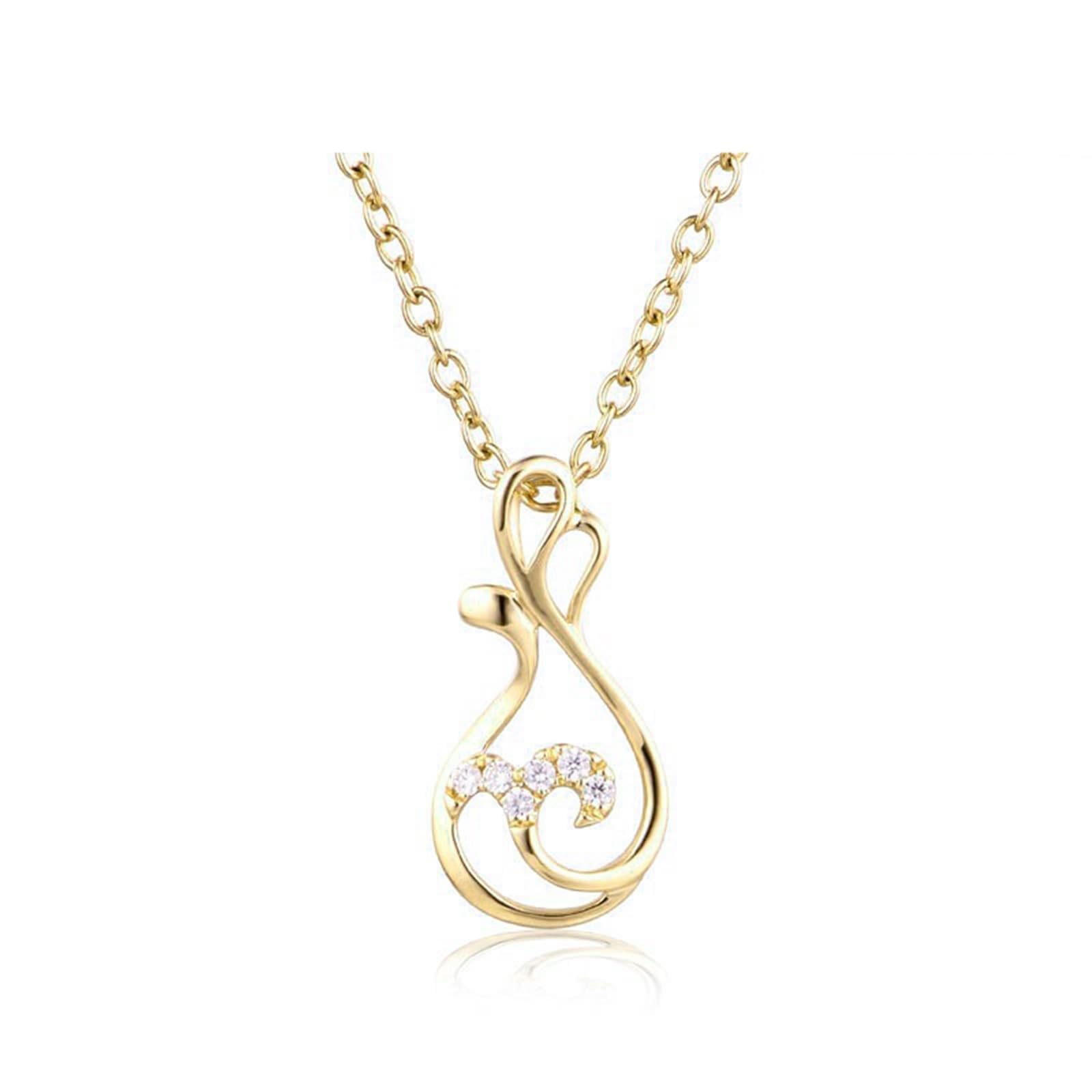 9K/18K Gold Halskette für Damen, Moissanit/Diamant Vasenform Edelstein Anhänger Schmuck Kettenlänge 18 Zoll
