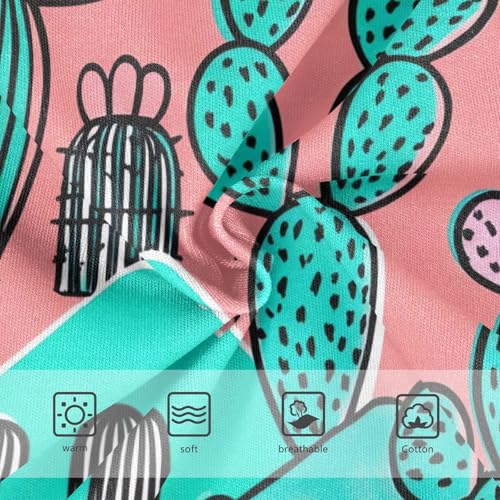 Green Cactus Cute Panties Girl Toddler Underwear Custom Cotton Animals Kids Briefs Undies 2t3