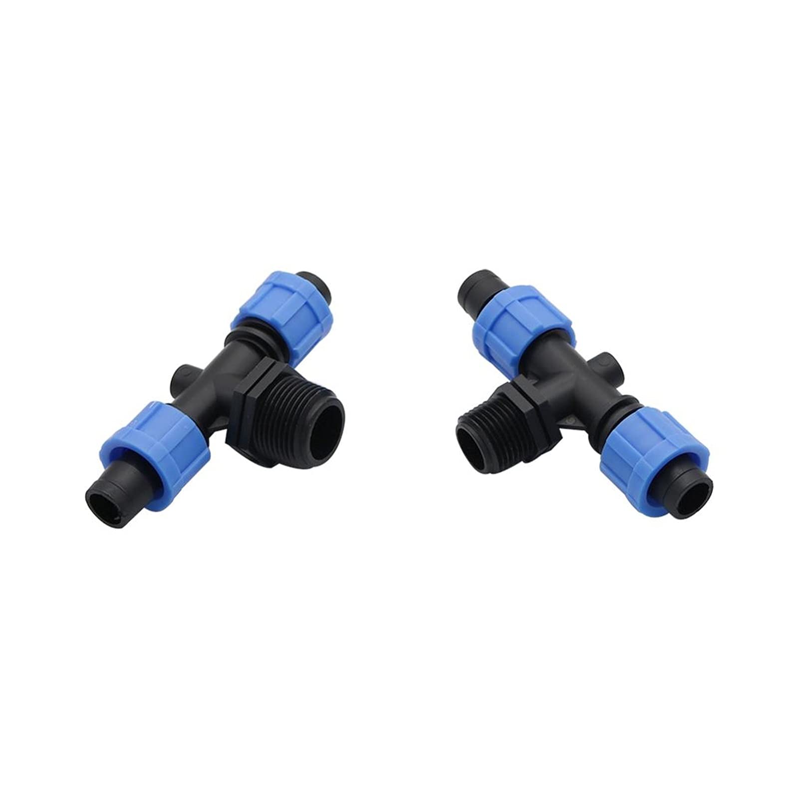Conexión de agua de pulverización Conectores de enchufe de tres vías de bloqueo de riego de goteo de 40 16 mm de goteo con accesorios de conexión de tubería DN17 de 1/2 "3/4" roscados (Color : Gold)