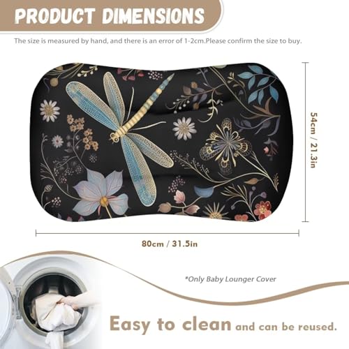 Image of ZOUTAIRONG Flower Dragonfly Bassinet Sheet Set Snug Fitted Cradle Fitted Sheets Stretchy Ultra Soft for Oval Rectangle Hourglass Bassinet Mattress Unisex Boy Girl Black