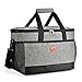 EKKONG 33L Kühltasche Picknicktasche Große Faltbar Thermotasche, Wasserdicht Kühlbox Picknickkorb Kühlkorb mit verstellbaren Schultergurt für Reisen im Freien, Strand, Camping, Wandern, Picknick-Grau