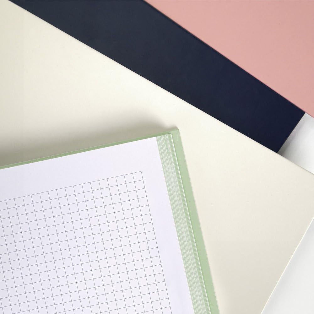 MILAN Pack of 4 A5 Hardcover Notebooks, Squared Paper (5 x 5 mm), 80 Sheets of 95 g/m², Rubber Collection 430 - Image 2