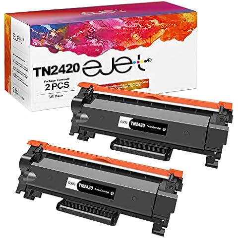 ejet Compatible TN2420 Toner Cartridges for Brother TN-2420 for MFC-L2710DW HL-L2350DW DCP-L2530DW HL-L2370DN DCP-L2510D HL-L2375DW HL-L2310D MFC-L2730DW L2550DN Printer (Black, 2-Pack) Cover