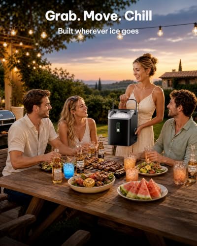 Image of Silonn Nugget Ice Maker with Carry Handle, 36 lbs /24H