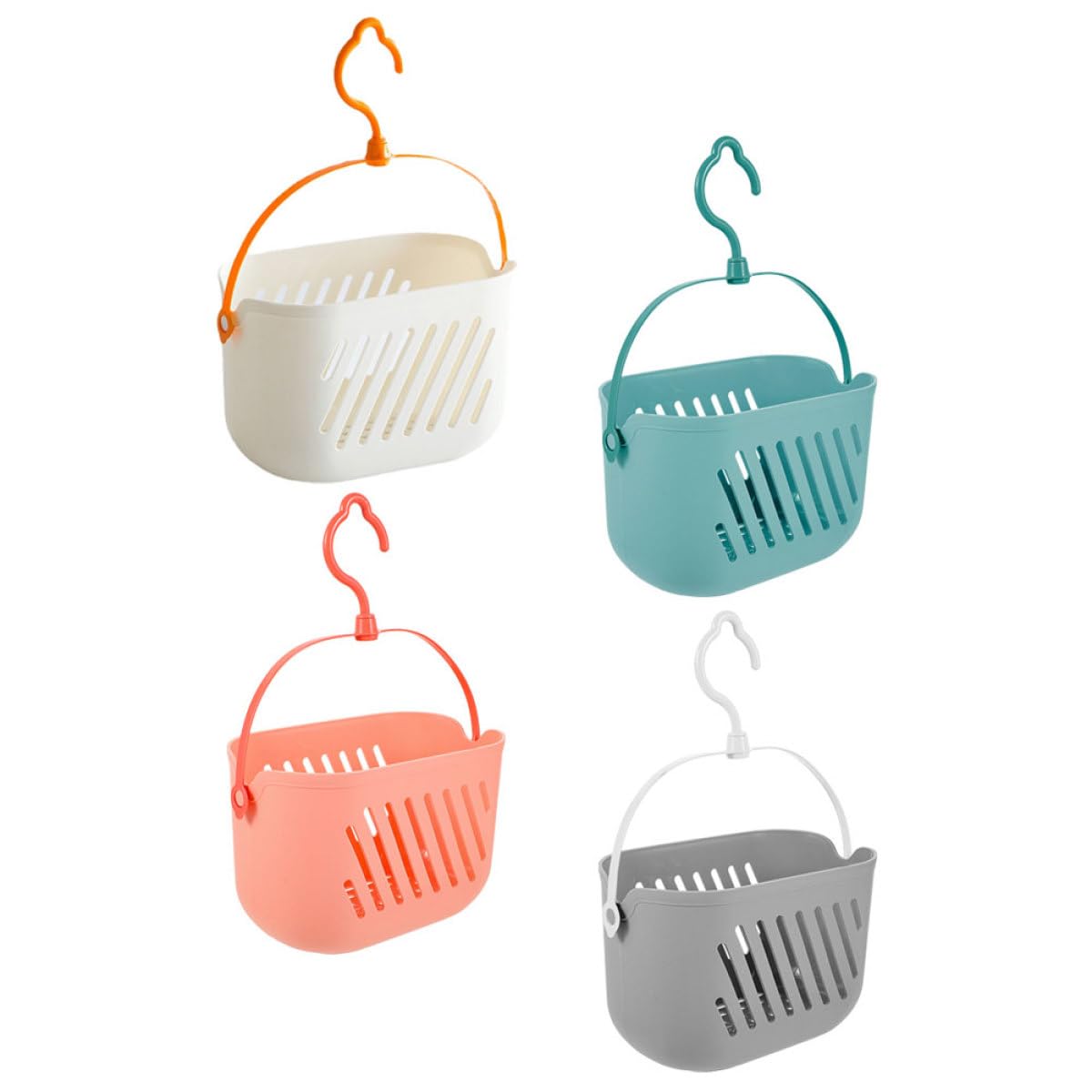 Veemoon Cesta Colgante de Pared para Baño 4 Piezas Plástico (,) Organizador de Ducha Portátil para Gel, Champú y Accesorios de Limpieza