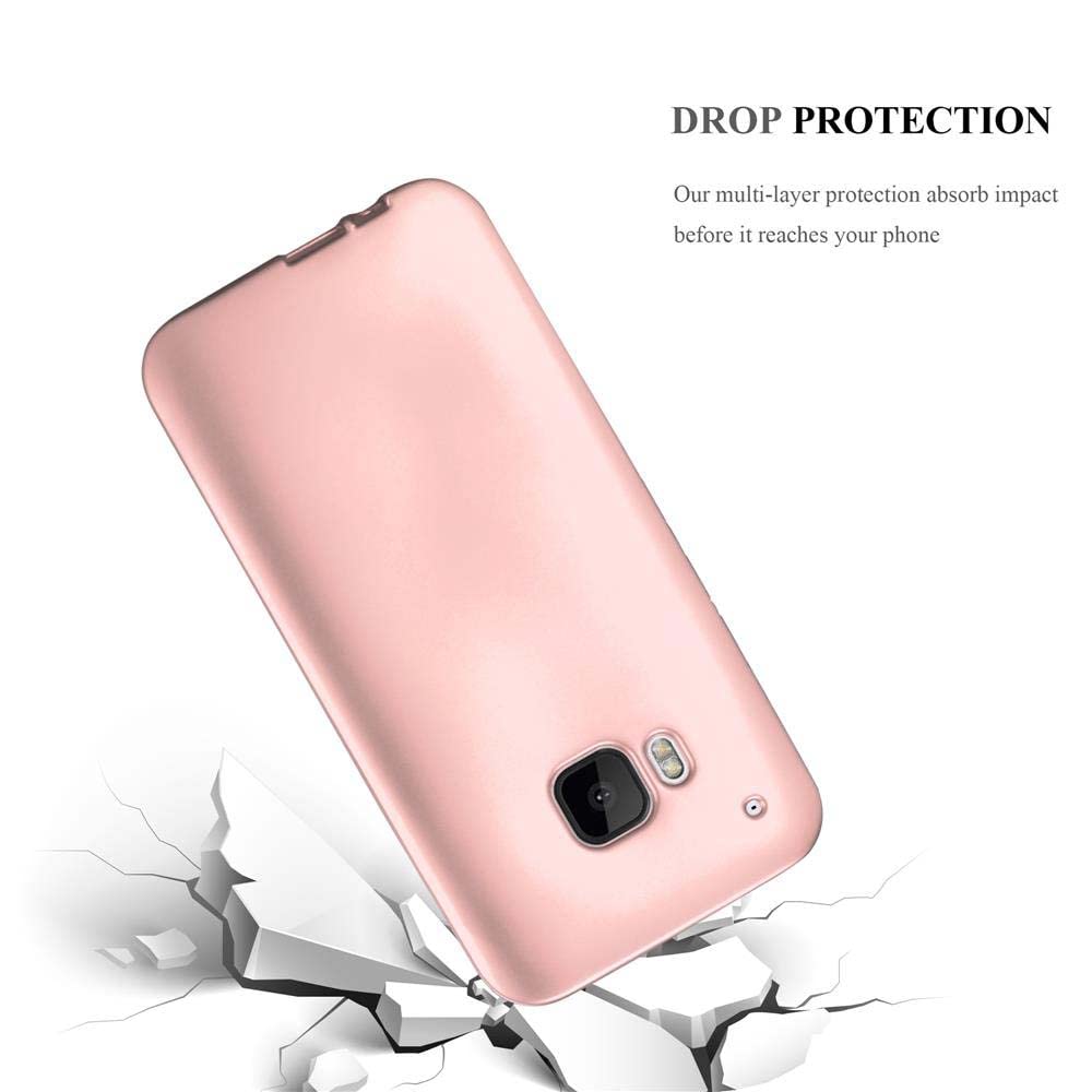 Cadorabo Custodia per HTC ONE M9 (3.Gen.) in ROSSO CREMISI - Morbida Cover Protettiva Sottile di Silicone TPU con Bordo Protezione - Ultra Slim Case Antiurto Gel Back Bumper Guscio