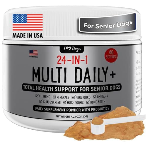 iHeartDogs 24-in-1 Senior Multivitamin Daily+ Total Health Suppor...