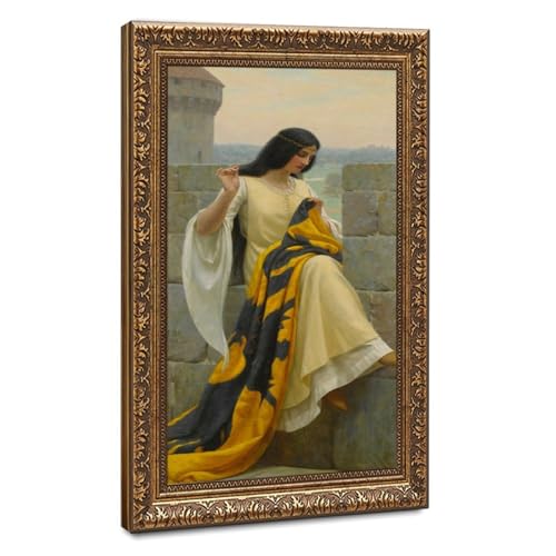 Toile Edmund Leighton The Standard pour décoration de salon et bureau élégant