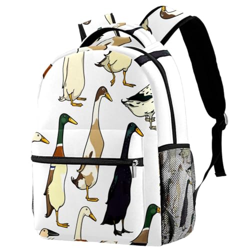 Sac à dos d'école confortable contre le mal de dos, grand format canards indiens