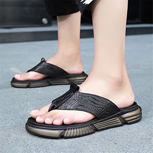 Leather Men Flip-Flops Men Slippers Beach Sandals Comfort Men Casual Shoes Fashion Flip Flops(38 Code)2