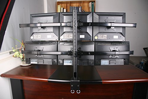 Xtrempro 6 Monitors Desk Mount Bracket, 13" - 27", Adjustable Height And Rotation 360°, Tilt 15° W/Cable Management System - Black (41026) #TOP2