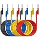 PeakTech 7050-4 Stück Messleitungen Set, 150cm, Multimeter Test Kabel, Laborleitungen, Messkabel mit 4mm Bananenstecker, Stapelbar, in 4 Farben