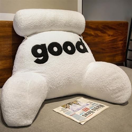 BCJMKDX cojín para el Respaldo de la Cama, Cojín Lumbar for Cama, cojín Acolchado y Resistente for Relajarse la Espalda(White,70 * 50cm)