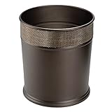 InterDesign Twillo Wastebasket Trash Can, Bronze