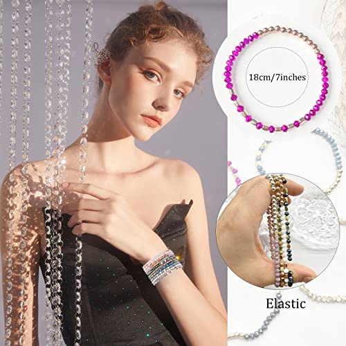 WAINIS 27-28Pcs Delicate Boho Beaded Bracelet Multi Layer Versatile Statement Bracelets Stackable stretch Cuff Sparkly Glass Crystal Beads bracelets2
