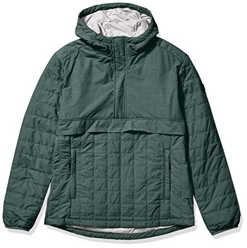 Cutter & Buck Men's Lightweight Primaloft Fill Rainier Half Zip Popover Jacket, Hunter Melange, M