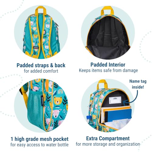 Image of Wildkin 15 Inch Backpack for Kids, Party Animals | Ages 5-10, padded straps, side water bottle pocket - coordinates with matching Wildkin lunch boxes