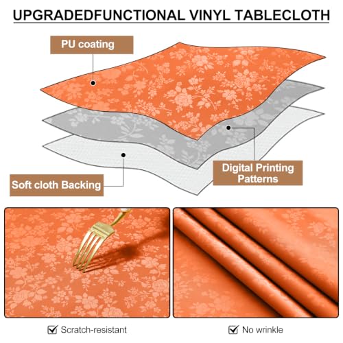 Image of Smiry Rectangle Waterproof Heavy Duty Vinyl Tablecloths, 52 x 70 Inch