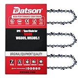 3PC 14 Inch Chainsaw Chain for WORX WG305.1 WG305, 14" Replacement Chain for Sun Joe SWJ599E SWJ699E - 3/8" - .050" - 52 DL
